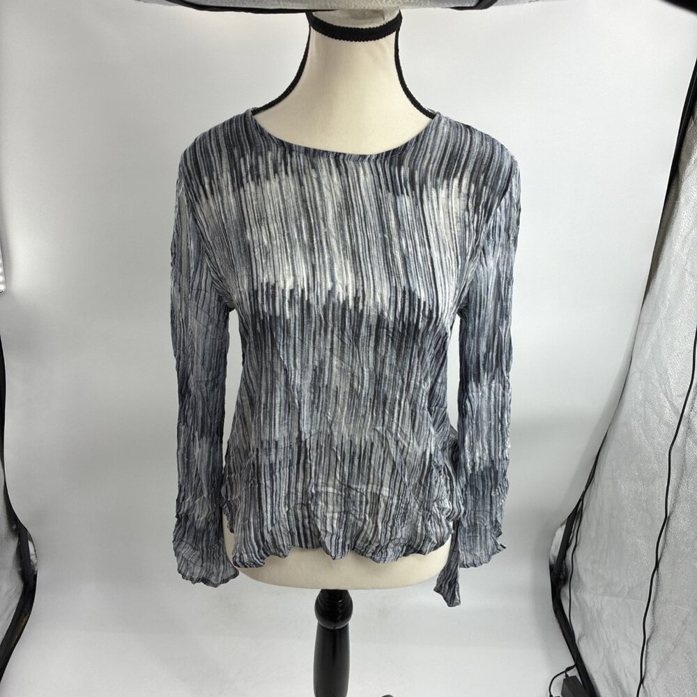 Cloth & Stone Womens Top S Long Sleeve Gray Blue Tie Dye Boho Chic